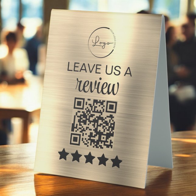 Gold Minimalist QR Leave Us a Review Business (Creator Uploaded)
