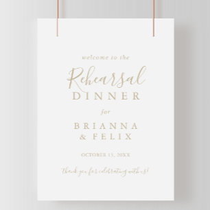 Gold Minimalist Rehearsal Dinner Welcome Sign
