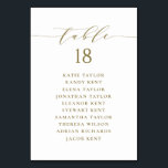 Gold Minimalist Script Wedding Seating Plan Table Number<br><div class="desc">Customisable table number seating plan. It features a gold whimsical script and classic typography. Personalise by adding your own details. This minimalist table seating plan is perfect for weddings,  baby showers,  bridal showers,  birthdays,  and so much more.</div>