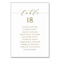 Gold Minimalist Script Wedding Seating Plan