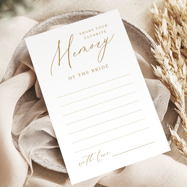 Gold minimalist share a memory bridal shower game (Gold minimalist share a memory bridal shower game)