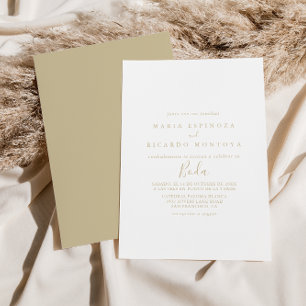 Gold Minimalist Spanish Wedding Invitation