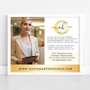 Gold Minimalist Stylist Business Marketing Photo Poster