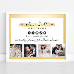 Gold Minimalist Stylist Business Marketing Photo Poster