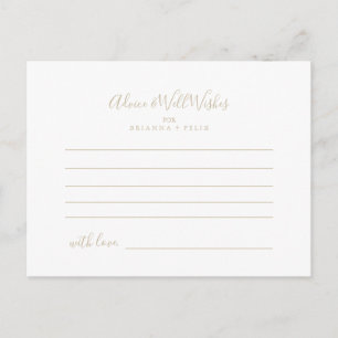 Gold Minimalist Wedding Advice Card