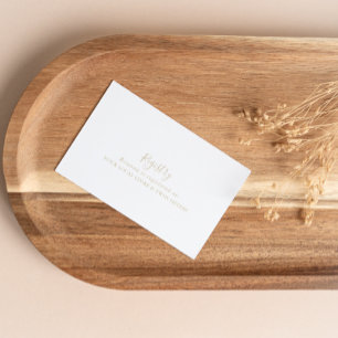 Gold Minimalist Wedding Gift Registry Enclosure Card