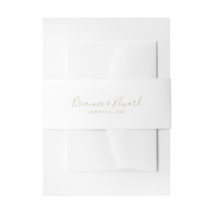 Gold minimalist Wedding Invitation Invitation Belly Band