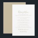 Gold Minimalist Wedding Kissing Menu Game Card<br><div class="desc">This gold minimalist wedding kissing menu game card is perfect for a modern wedding reception. The simple and elegant design features classic and fancy script typography in gold.</div>