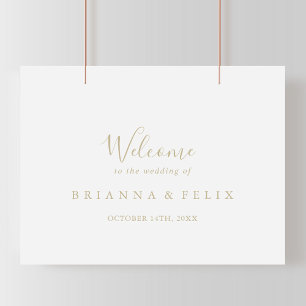 Gold Minimalist Wedding Welcome Sign