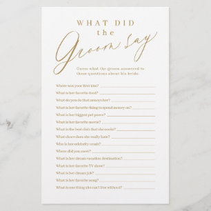 Gold minimalist what did the groom say game