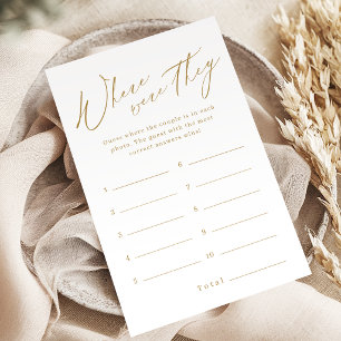 Gold minimalist where were they bridal shower game
