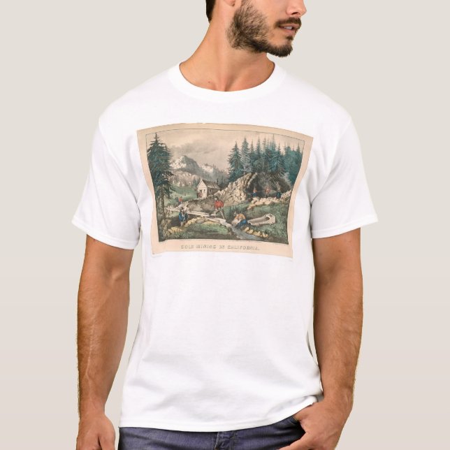 Gold Mining in California (0636A) T-Shirt (Front)