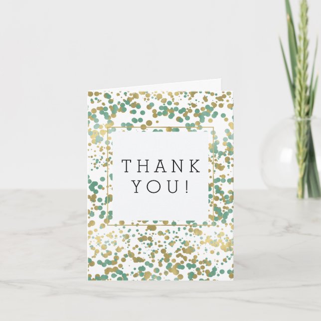 Gold Mint Confetti Thank You (Front)