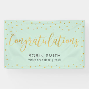 Gold & Mint   Congratulations Graduation Party Banner