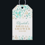 Gold Mint Floral Leaf Bridal Shower Gift Tags<br><div class="desc">Matching collection in the Little Bayleigh store. Some graphics used are © Digital Cloud.</div>