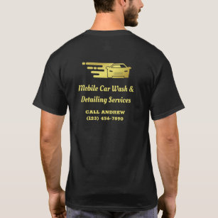 Gold Mobile Auto Car Wash Detailing Advertisement T-Shirt