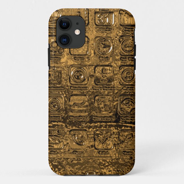 Gold mobile phone icons Case-Mate iPhone case (Back)