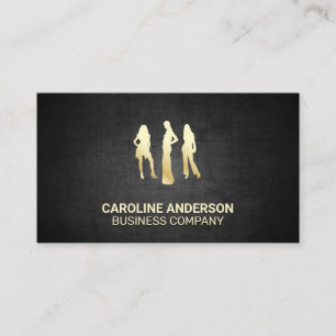 Gold Models   Black Texture Background Business Card