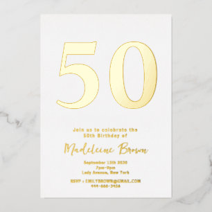 Gold Modern 50th Birthday 