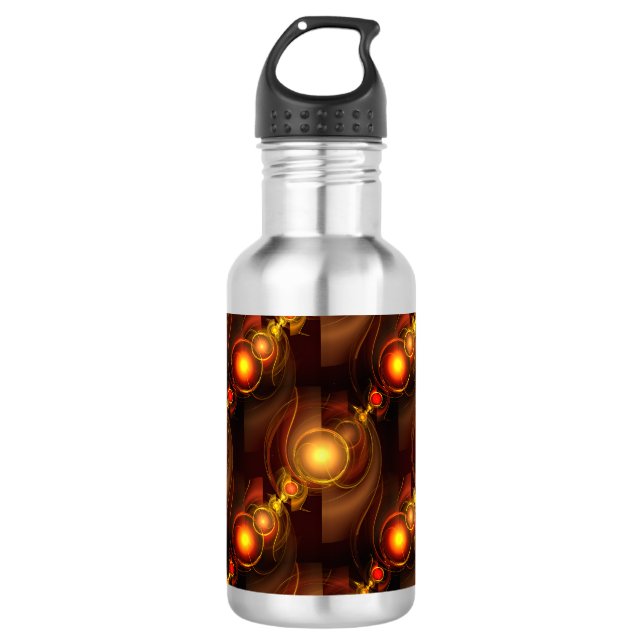 Gold Modern Boho Elegant Abstract Art Pattern #501 532 Ml Water Bottle (Front)