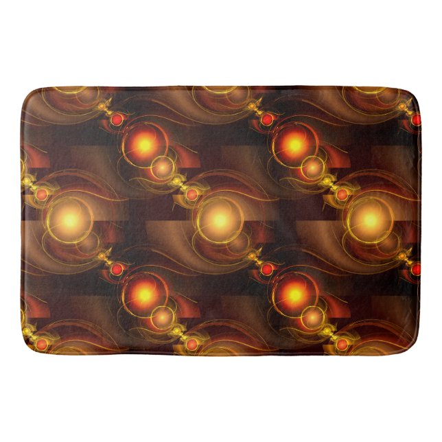 Gold Modern Boho Elegant Abstract Art Pattern #501 Bath Mat (Front)