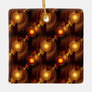 Gold Modern Boho Elegant Abstract Art Pattern #501 Ceramic Ornament