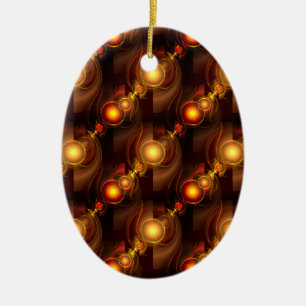 Gold Modern Boho Elegant Abstract Art Pattern #501 Ceramic Ornament