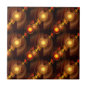 Gold Modern Boho Elegant Abstract Art Pattern #501 Ceramic Tile