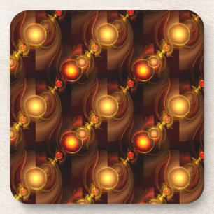 Gold Modern Boho Elegant Abstract Art Pattern #501 Coaster