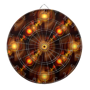 Gold Modern Boho Elegant Abstract Art Pattern #501 Dartboard