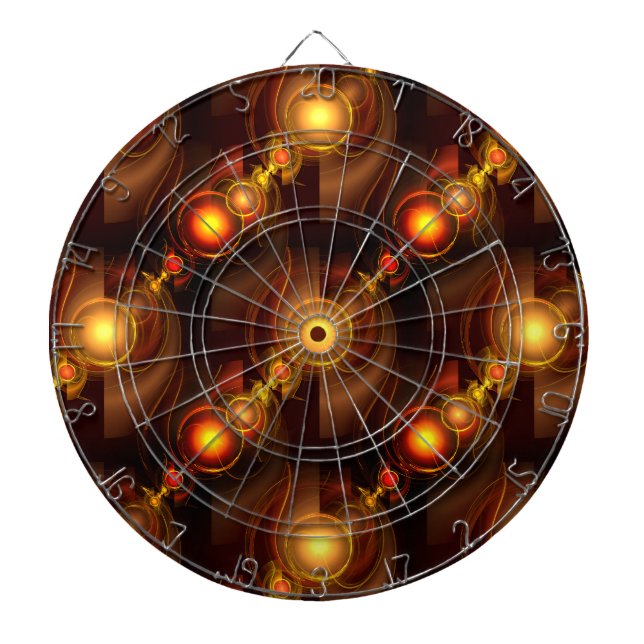 Gold Modern Boho Elegant Abstract Art Pattern #501 Dartboard (Front)