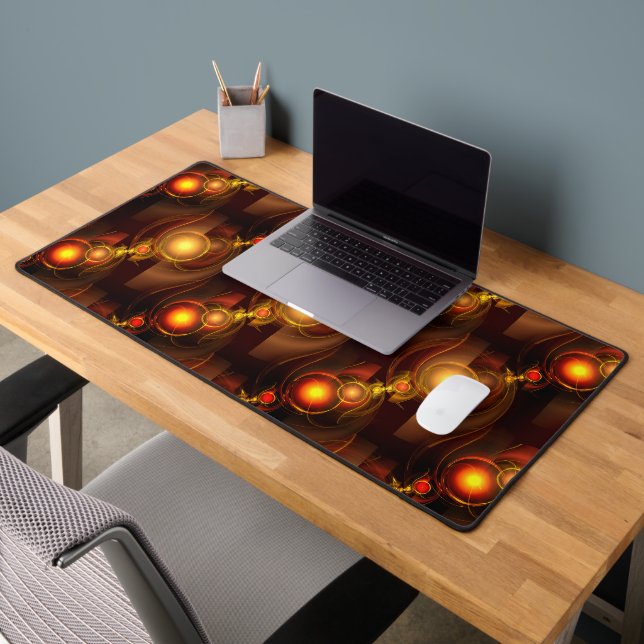 Gold Modern Boho Elegant Abstract Art Pattern #501 Desk Mat (Office 2)