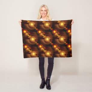 Gold Modern Boho Elegant Abstract Art Pattern #501 Fleece Blanket