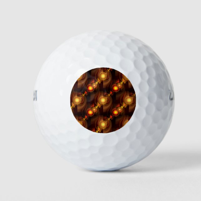 Gold Modern Boho Elegant Abstract Art Pattern #501 Golf Balls (Front)