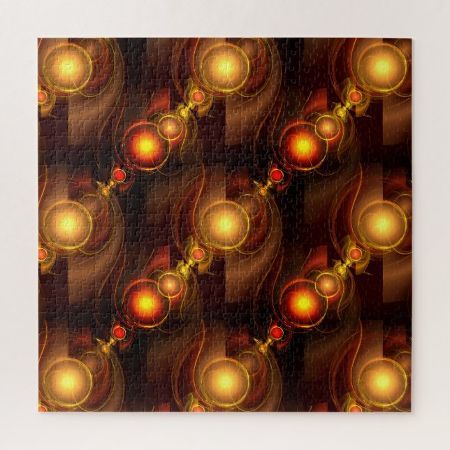 Gold Modern Boho Elegant Abstract Art Pattern #501 Jigsaw Puzzle (Vertical)