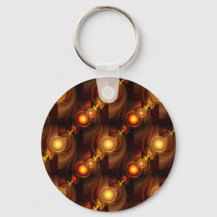 Gold Modern Boho Elegant Abstract Art Pattern #501 Key Ring