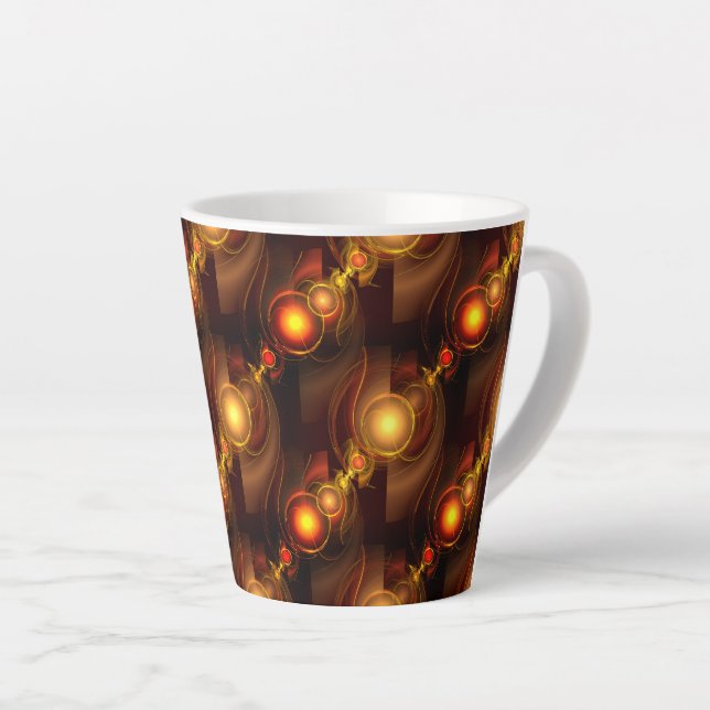 Gold Modern Boho Elegant Abstract Art Pattern #501 Latte Mug (Right Angle)