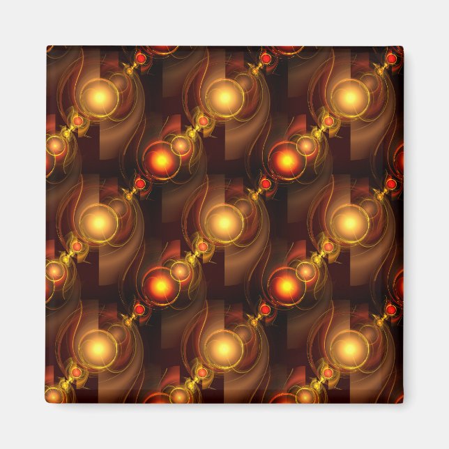 Gold Modern Boho Elegant Abstract Art Pattern #501 Magnet (Front)