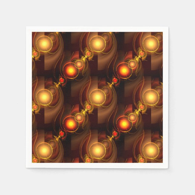 Gold Modern Boho Elegant Abstract Art Pattern #501 Napkin (Front)