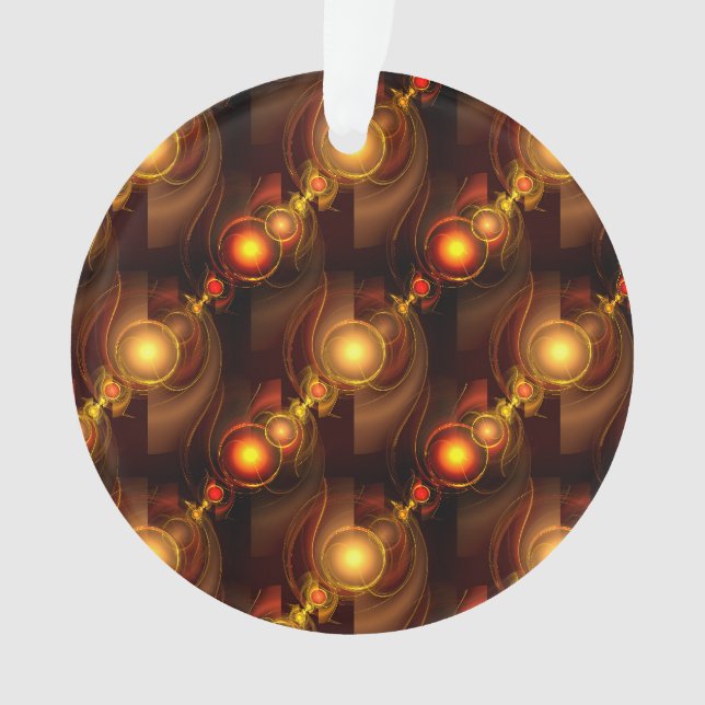 Gold Modern Boho Elegant Abstract Art Pattern #501 Ornament (Front)