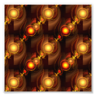 Gold Modern Boho Elegant Abstract Art Pattern #501 Photo Print