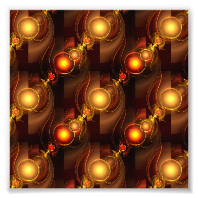 Gold Modern Boho Elegant Abstract Art Pattern #501 Photo Print (Front)