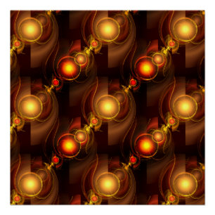 Gold Modern Boho Elegant Abstract Art Pattern #501 Poster