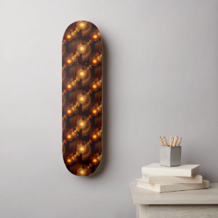 Gold Modern Boho Elegant Abstract Art Pattern #501 Skateboard