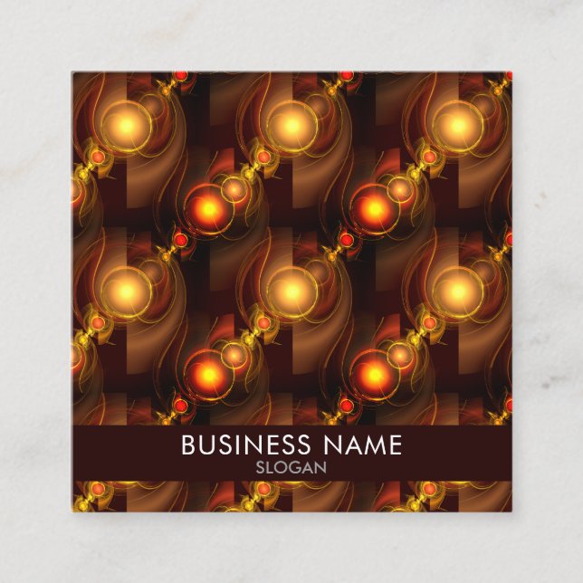 Gold Modern Boho Elegant Abstract Art Pattern #501 Square Business Card (Front)