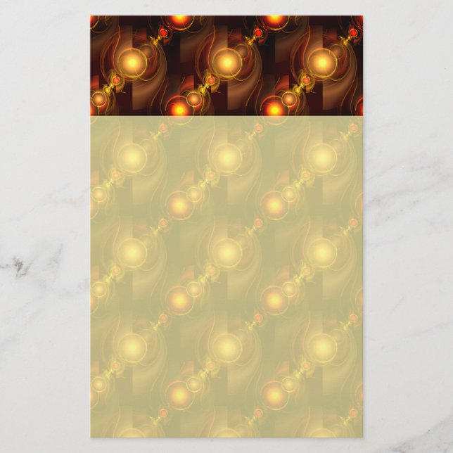 Gold Modern Boho Elegant Abstract Art Pattern #501 Stationery (Front)