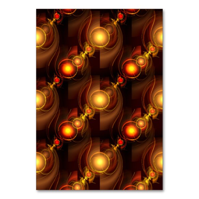 Gold Modern Boho Elegant Abstract Art Pattern #501 Table Number (Front)