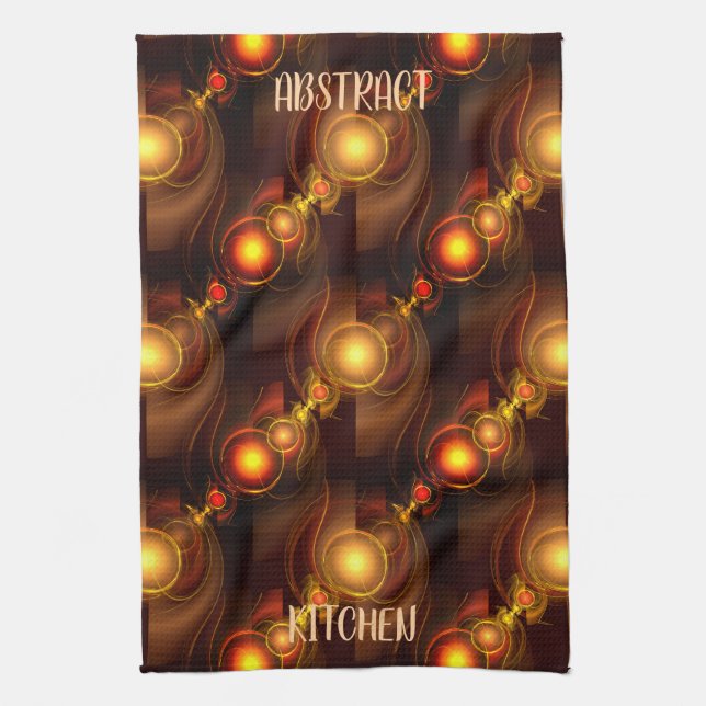 Gold Modern Boho Elegant Abstract Art Pattern #501 Tea Towel (Vertical)