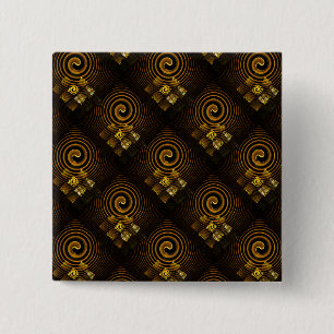 Gold Modern Boho Elegant Abstract Art Pattern #502 15 Cm Square Badge