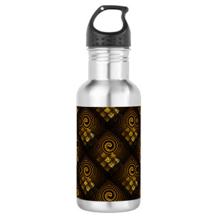 Gold Modern Boho Elegant Abstract Art Pattern #502 532 Ml Water Bottle